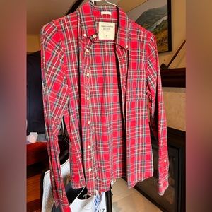 Vintage Abercrombie and Fitch Men’s medium plaid dress shirt